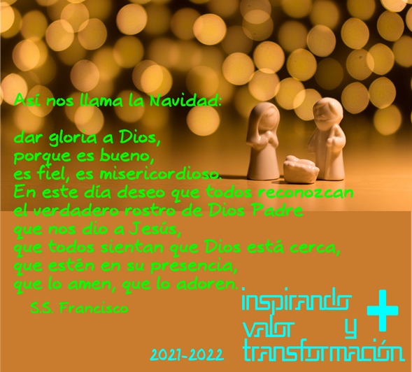 Nuestros sinceros deseos de unas celebraciones en familia, en paz que renueven nuestras energÃÂas para la construcción de la civilización del amor en este año que ya llega