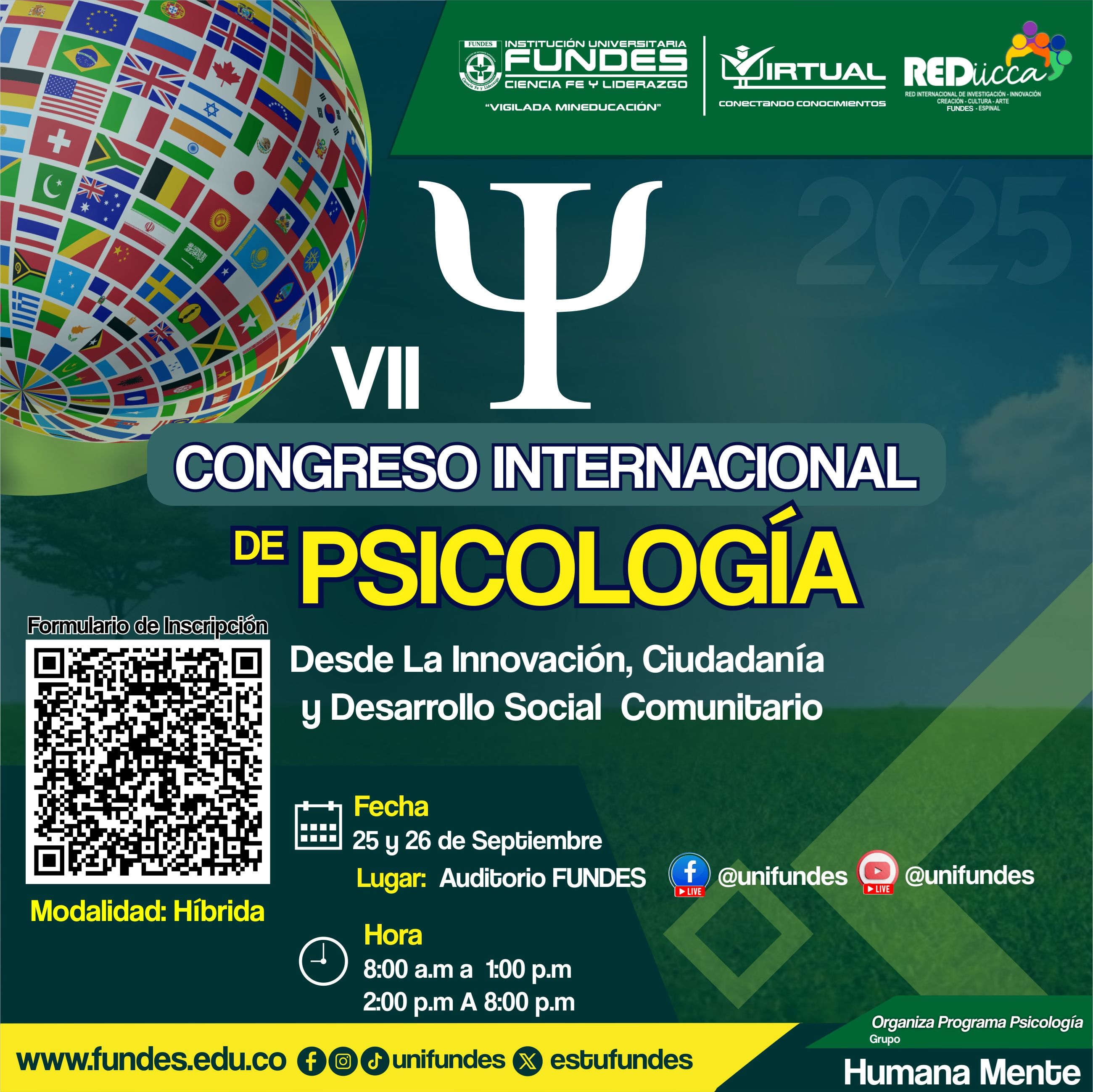 VII Congreso Internacional de PsicologÃa FUNDES: innovación, ciudadanÃa y desarrollo social comunitario